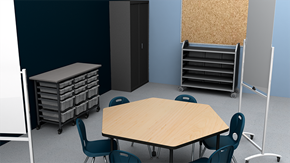Middle/High School Collaborative Classroom with Tables - Alt View 1
